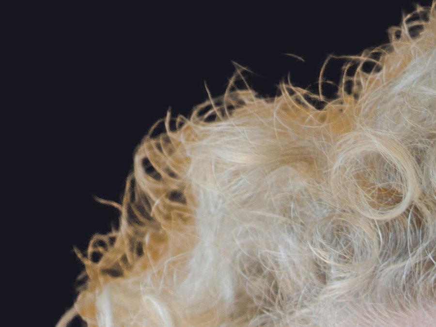 The same hair after the detail pass: individual strands, clean